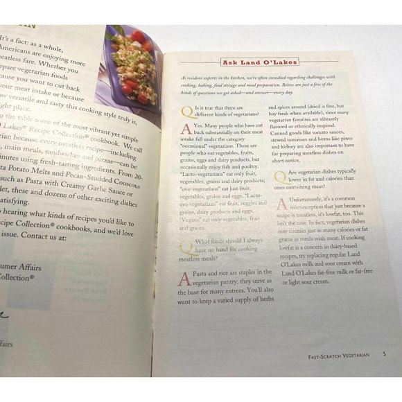 Fast Scratch Vegetarian Recipes Land O Lakes Collection Meatless Cooking Booklet - Picture 3 of 9
